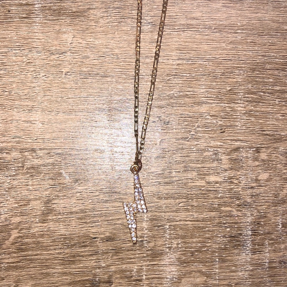 Sparkly Lightning Bolt Necklace
